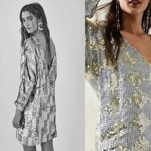 Jen’s Pirate Booty Checkered Boombox Mini Dress  (XS/S) Silver + Gold